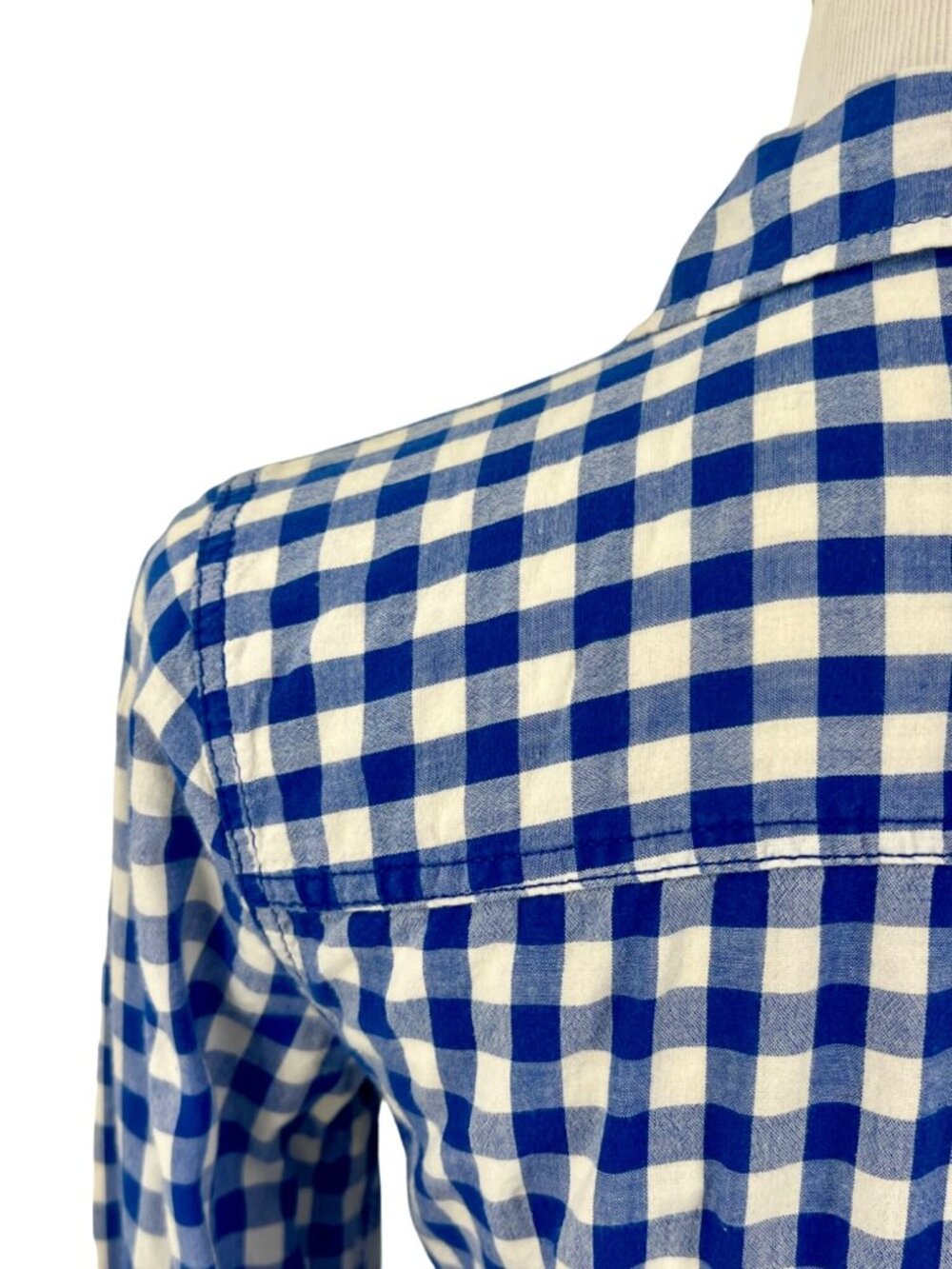 VTG Hollister Blue White Plaid Button Front Flannel Shirt M| Indie Sleaze Grunge - Picture 6 of 9